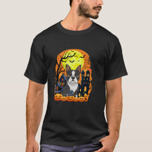 Boston Terrier med pumpkins funny Scary Halloween T Shirt