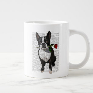 Boston Terrier med Ro i Mouth Jumbo Mugg
