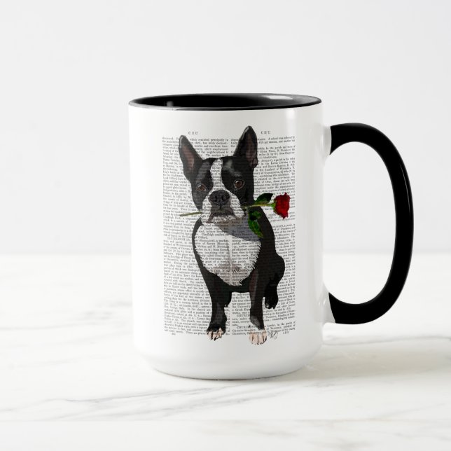 Boston Terrier med Ro i Mouth Mugg (Höger)