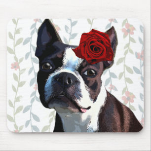 Boston Terrier med Ro på Head 2 Musmatta