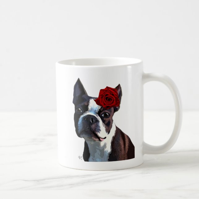 Boston Terrier med Ro på Head Kaffemugg (Höger)