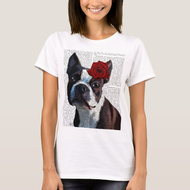 Boston Terrier med Ro på Head Tröja (Framsida)