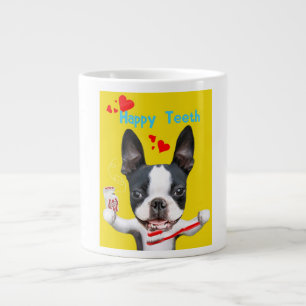 Boston Terrier Mirabelle Lycklig Teeth Mugg Jumbo Mugg