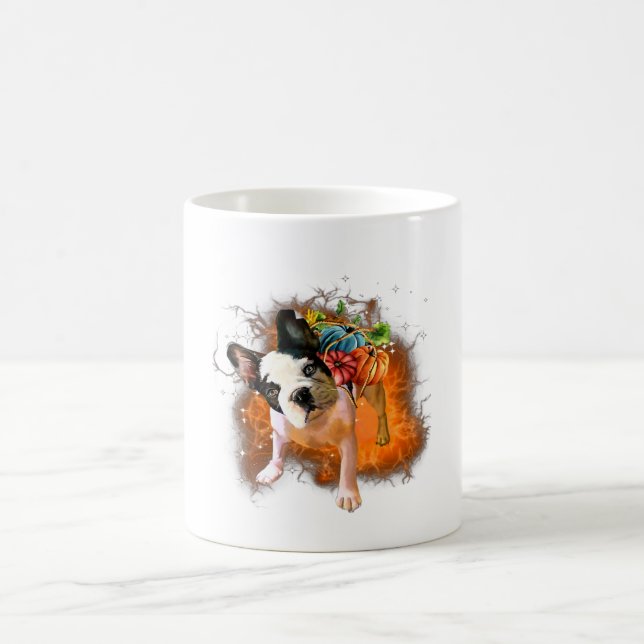 Boston Terrier Miracle Pumpkins Halloween Kaffemugg (Center)