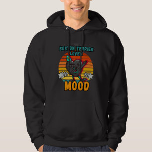Boston Terrier Mood Moody Dabbing Vintage Retro Hoodie