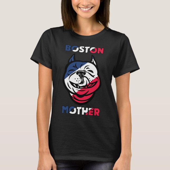 Boston Terrier Mor T Shirt (Framsida)