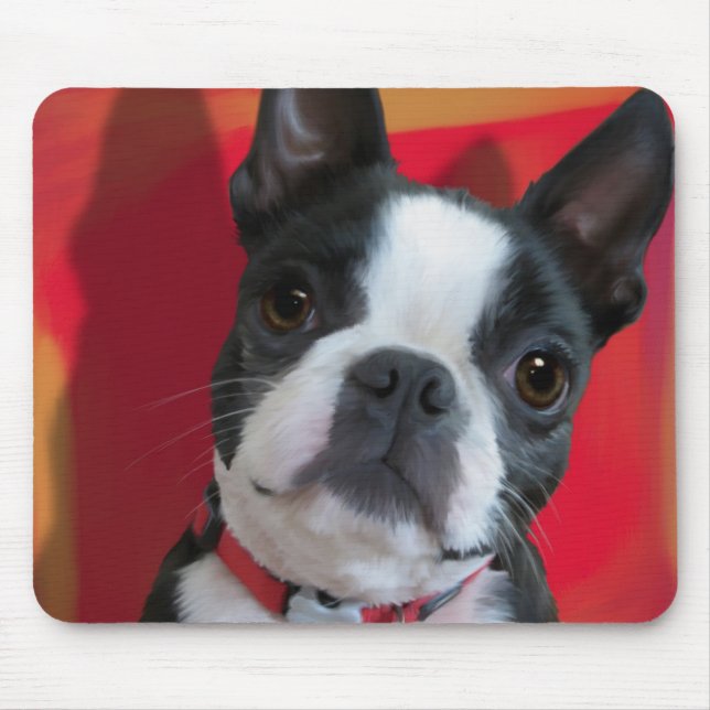 Boston Terrier Mousepad Musmatta (Framsidan)