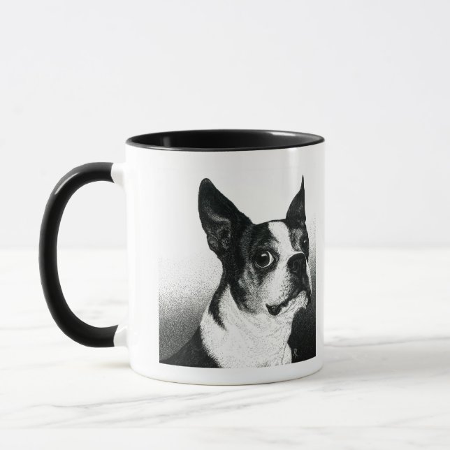 Boston Terrier Mugg - Boston Stil (Vänster)
