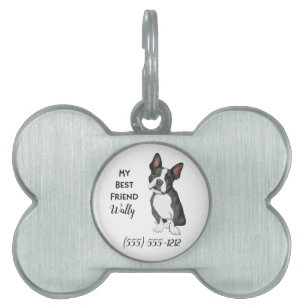 Boston Terrier My Best Friend Anpassningsbar Hund  ID-bricka Husdjur