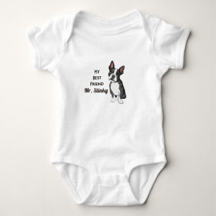 Boston Terrier My Best Friend Custom Name Baby Bo T Shirt