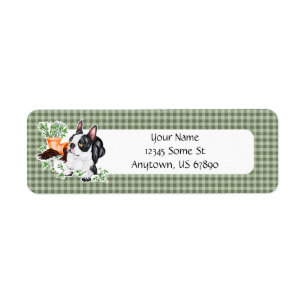 Boston Terrier Naughty Valp Labels Returadress Etikett