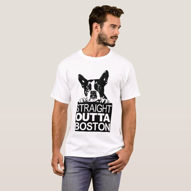 BOSTON TERRIER NWA SHIRT T-SHIRT (Hel framsida)