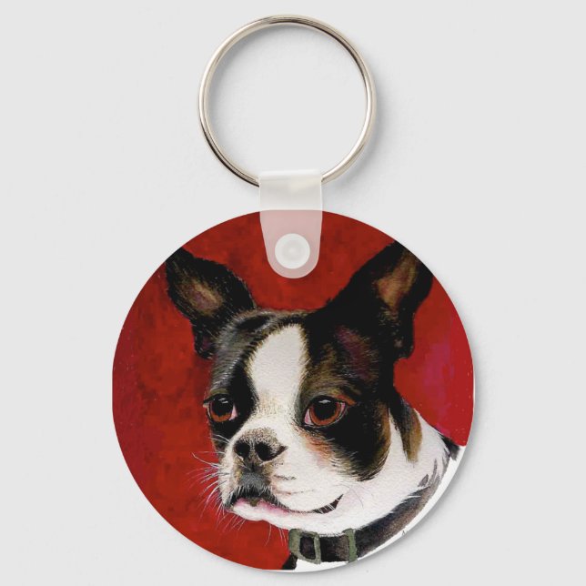 Boston Terrier Nyckelring (Framsida)