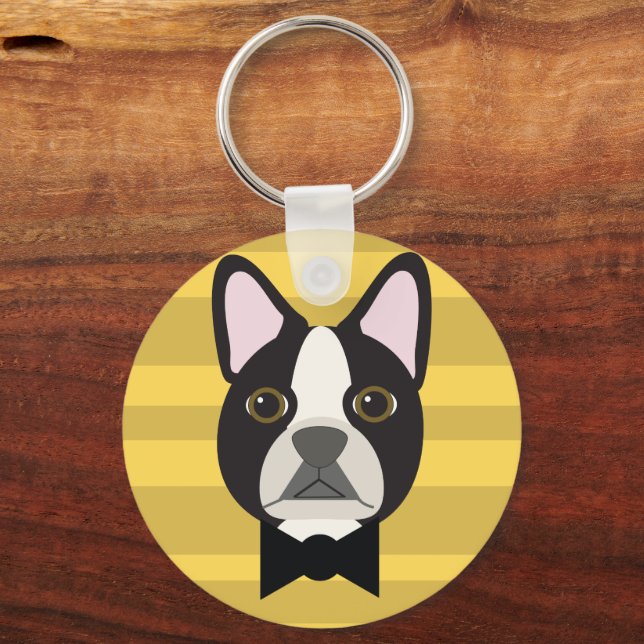Boston Terrier Nyckelring (Framsida)
