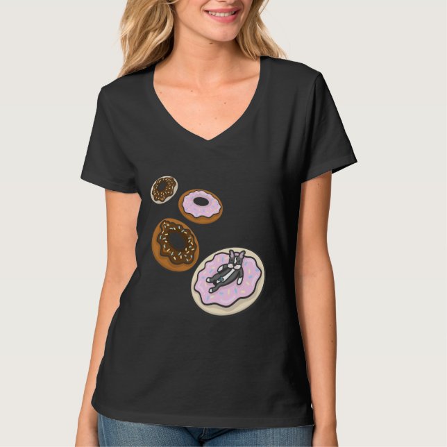 Boston Terrier och Donuts Boston Terrier med Don T Shirt (Framsida)
