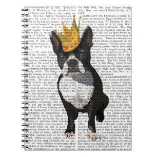 Boston Terrier Och Krona Anteckningsbok