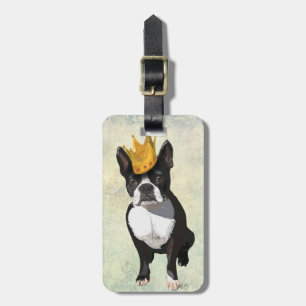 Boston Terrier och Krona Bagagebricka