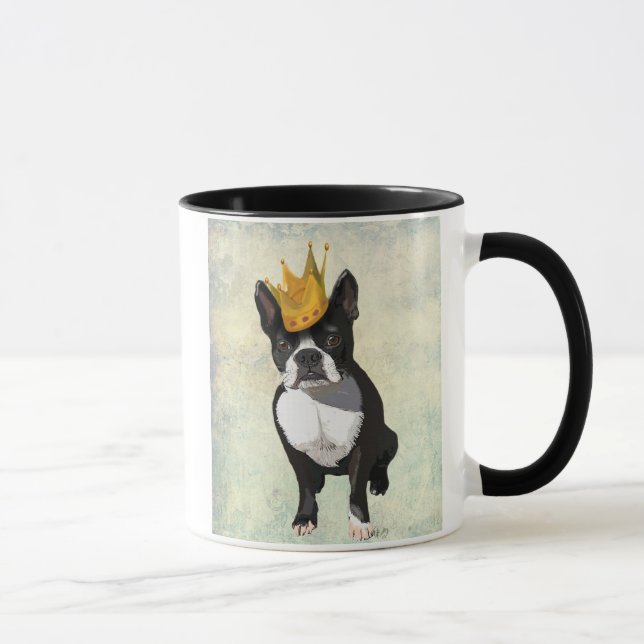 Boston Terrier och Krona Mugg (Höger)