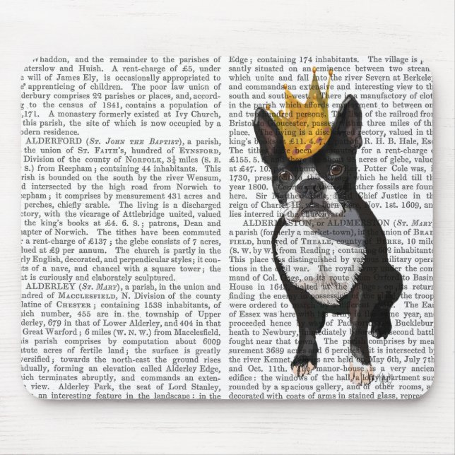 Boston Terrier och Krona Musmatta (Framsidan)