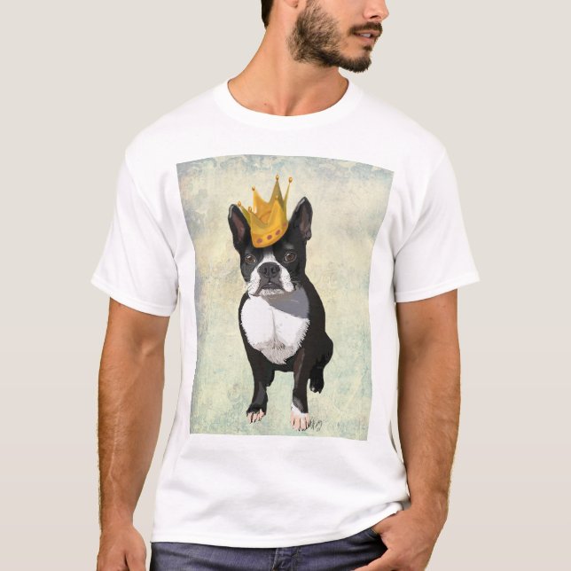 Boston Terrier och Krona T-shirt (Framsida)