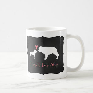 Boston Terrier och Saint Bernard Kärlek Kaffemugg