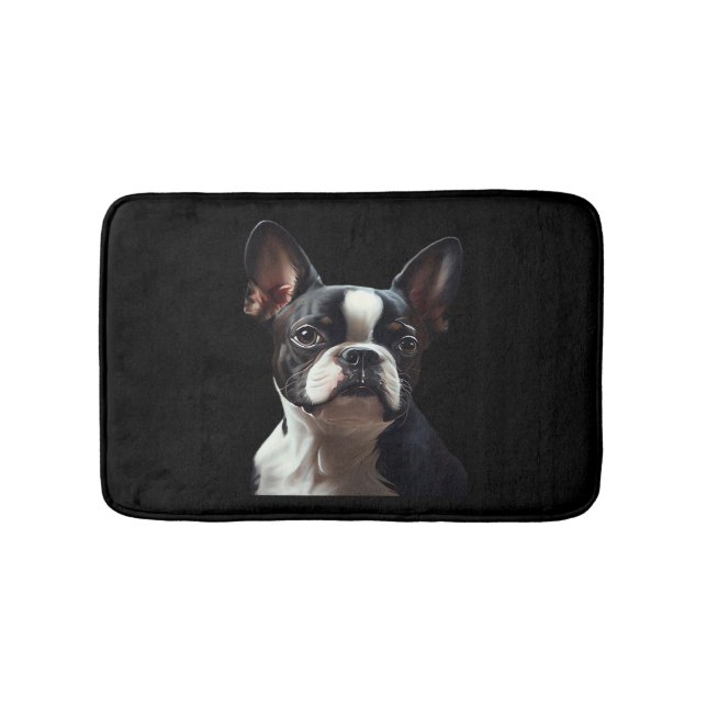 Boston Terrier - Oil Paint Classic T-Shirt Badrumsmatta (Framsidan)