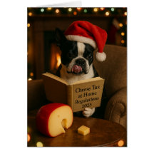 Boston Terrier 'Ostskatt' julkort