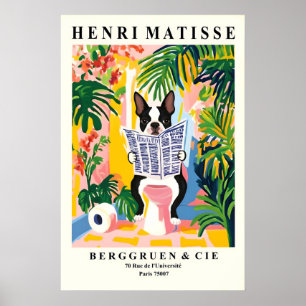 Boston Terrier på en toalett konst - Rolig badrum Poster
