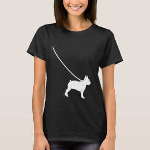 Boston Terrier på Leash Hund Bostie Mamma Pappa Pe T Shirt