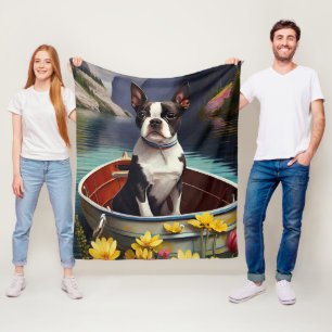 Boston Terrier på Paddle: A Scenia Äventyr Fleecefilt