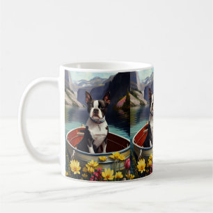 Boston Terrier på Paddle: A Scenia Äventyr Kaffemugg