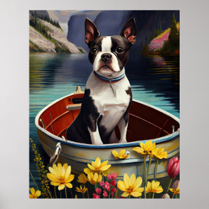 Boston Terrier på Paddle: A Scenia Äventyr Poster