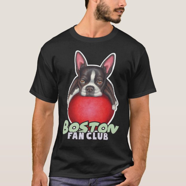 Boston Terrier på Red Boll 2 T Shirt (Framsida)