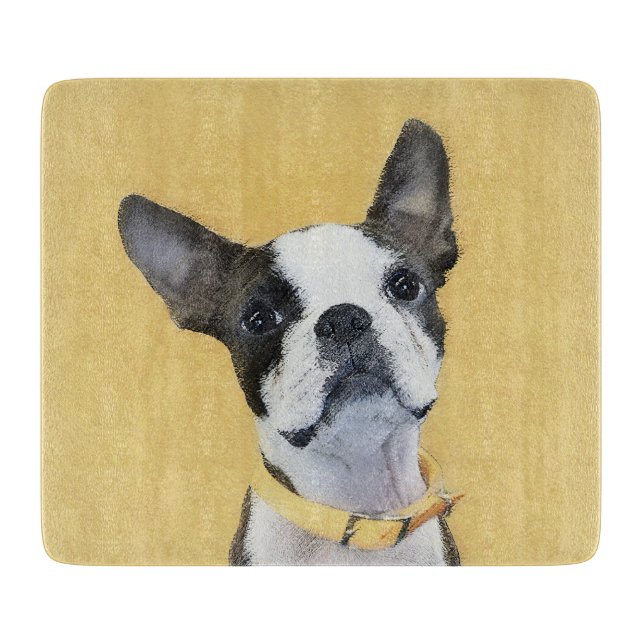 Boston Terrier Painting - Cute Original Hund Art (Framsidan)