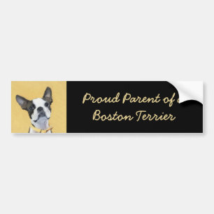 Boston Terrier Painting - Cute Original Hund Art Bildekal