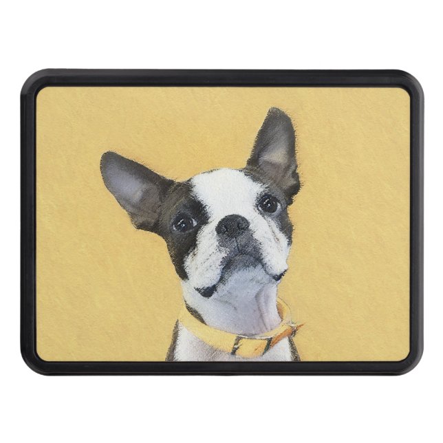 Boston Terrier Painting - Cute Original Hund Art Dragkroksskydd (Framsidan)