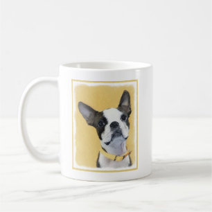 Boston Terrier Painting - Cute Original Hund Art Kaffemugg