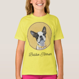Boston Terrier Painting - Cute Original Hund Art T Shirt