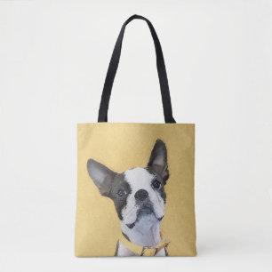 Boston Terrier Painting - Cute Original Hund Art Tygkasse