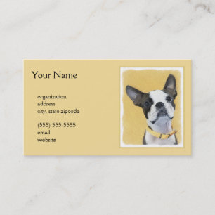 Boston Terrier Painting - Cute Original Hund Art Visitkort