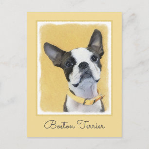 Boston Terrier Painting - Cute Original Hund Art Vykort