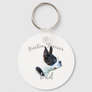 Boston Terrier Pappa 2 Nyckelring