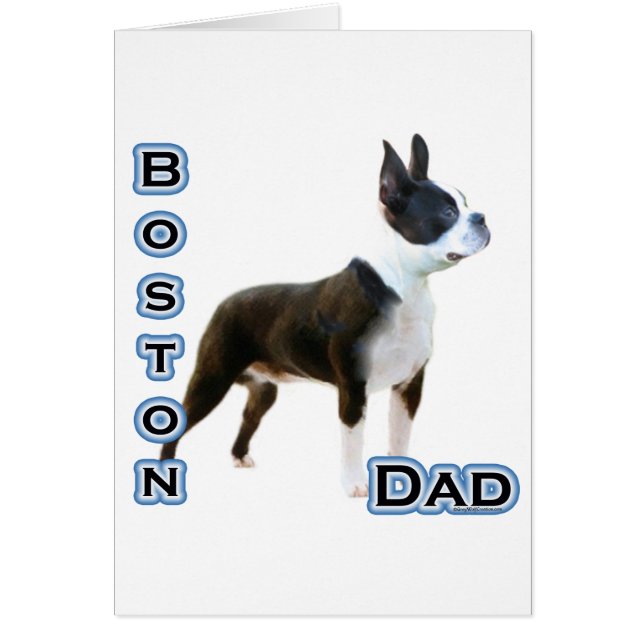 Boston Terrier Pappa 4 Hälsningskort (Framsidan)