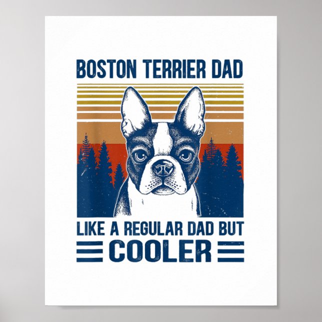 Boston Terrier Pappa Fars dag Poster (Framsidan)
