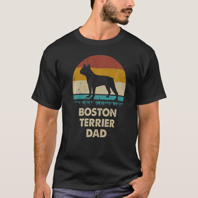 Boston Terrier Pappa För manar Bostie Hund Pappa T Shirt (Framsida)
