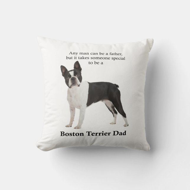 Boston Terrier Pappa Pillow Kudde (Framsida)
