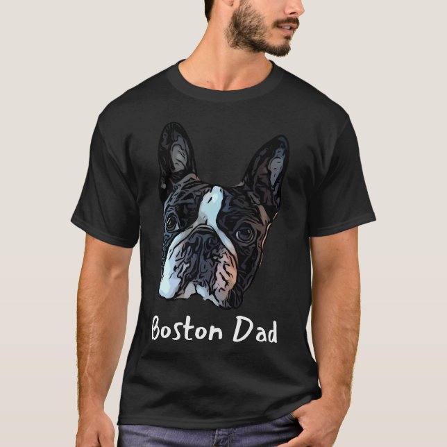 Boston Terrier Pappa T Shirt (Framsida)