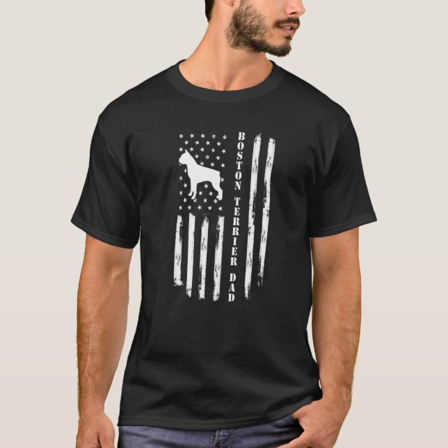 Boston Terrier Pappa U2013 Man's Best Friend Proud T Shirt (Framsida)
