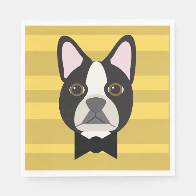Boston Terrier Pappersservett (Framsidan)