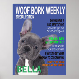 Boston Terrier Parody Magazine Cover Poster